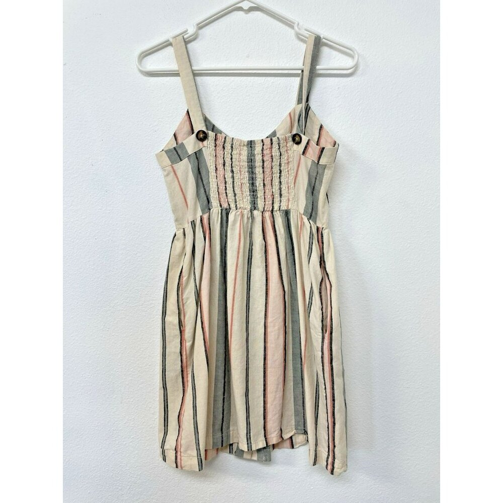 Shyanne Womens Sm Western Sundress Mini Linen Adjustable Straps Button Down - Picture 16 of 16